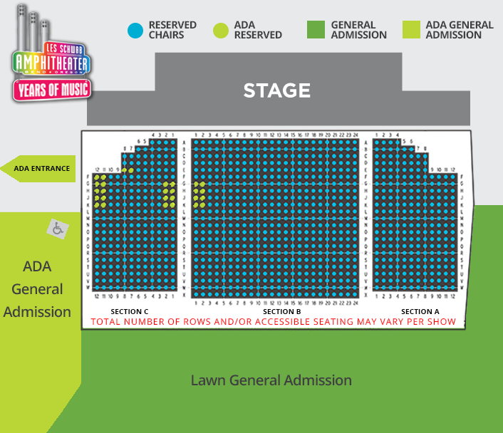 Les Schwab Amphitheater 2022 Schedule Seating Chart | Les Schwab Amphitheater | Bend, Oregon